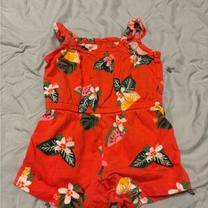 Carter's Red Floral Kids Romper